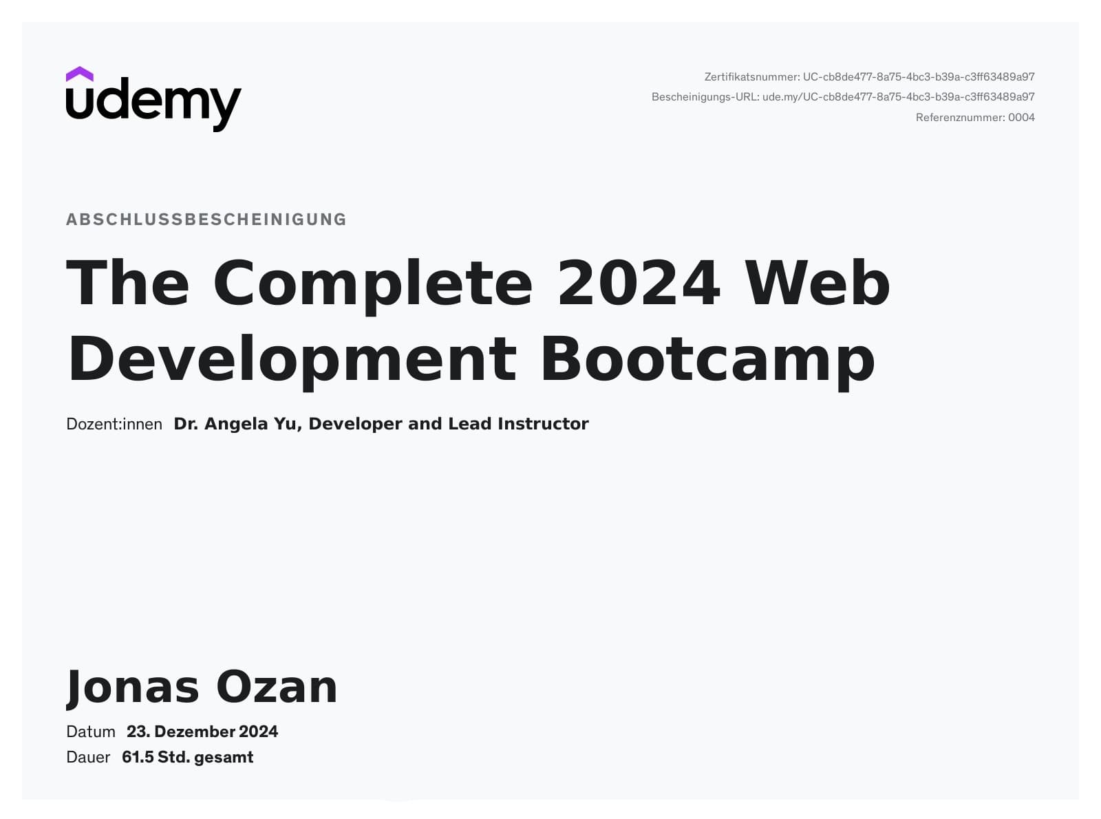The Complete 2024 Web Development Bootcamp